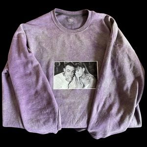 Women’s Mac Miller & Ariana Grande Custom Graphic Sweatshirt | Ash Purple